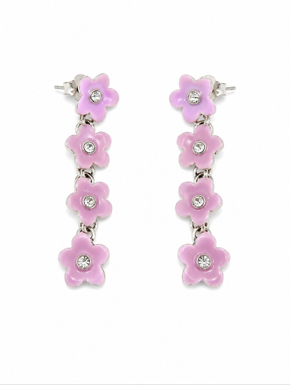 3/$30 LIZ CLAIBORNE Pink Floral Dangle Post Earrings